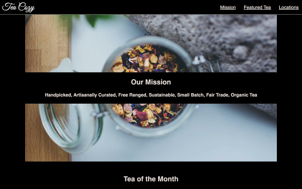 Screenshot of Tea Cozy project